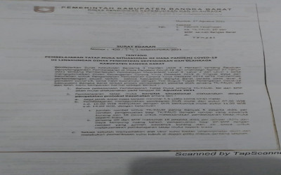 Surat Edaran Pelaksanaan Pemblejaran Tatap Muka Terbatas